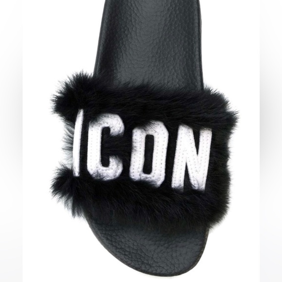 DSQUARED2 ICON SLIDES WITH FUR DETAILS SIZE 41 - Picture 13 of 15